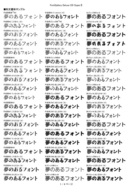 canon キヤノン 書体サンプル